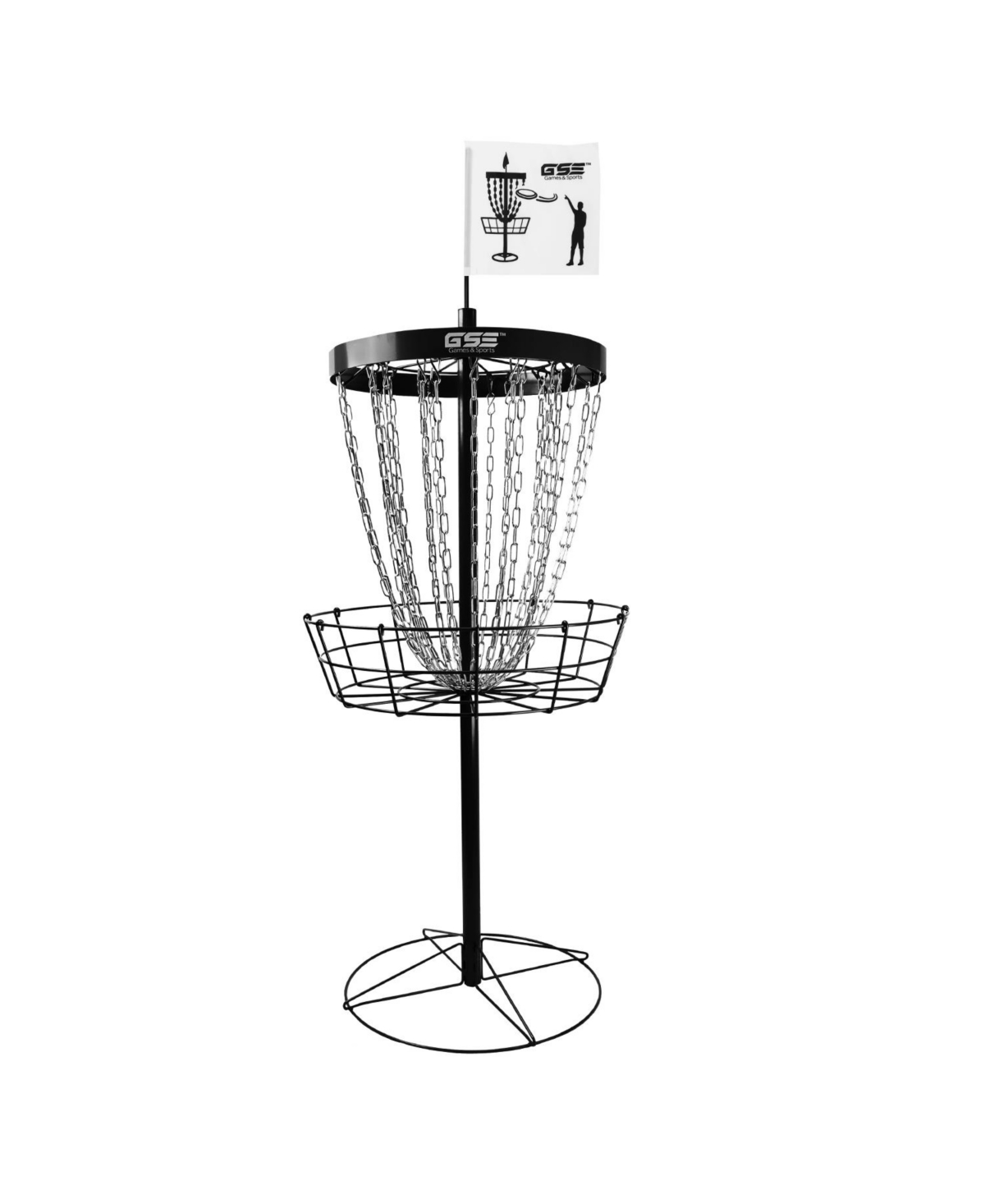 Deluxe 24-Chain Disc Golf Targets Basket, Metal Flying Disc Golf Practice Basket (Black/Blue/Orange/Red) - Orange
