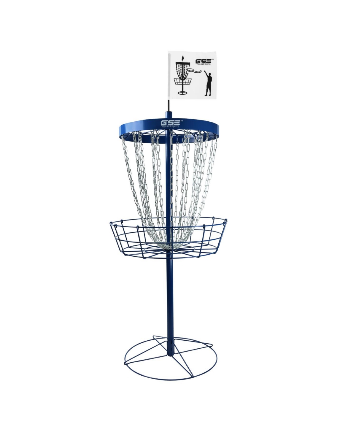 Deluxe 24-Chain Disc Golf Targets Basket, Metal Flying Disc Golf Practice Basket (Black/Blue/Orange/Red) - Orange