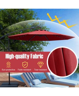Patio Umbrella Offset Cantilever Umbrella with 40 Solar Powered Lights