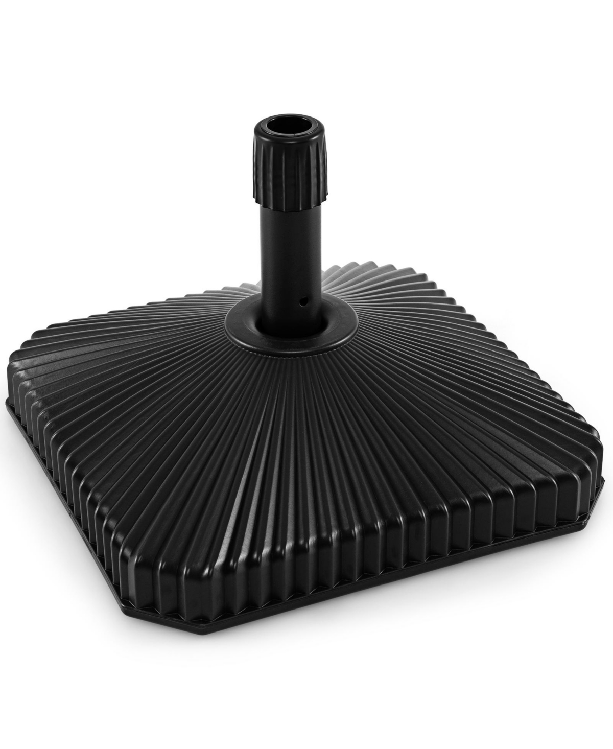 Fillable Umbrella Base with Shell Texture and 3 Coupler Sizes - Black