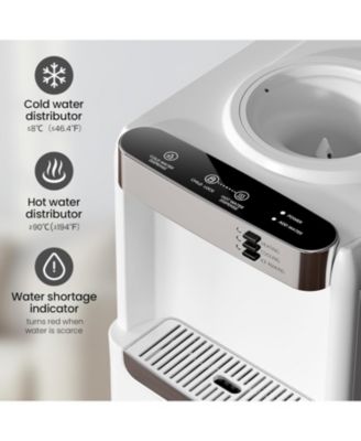 Water Cooler Dispenser with Ice Maker for 2, 3 or 5 Gallon Bottles, 33Lbs Daily Ice Making, Child Safety Lock and Energy-Saving Design for Home and Office