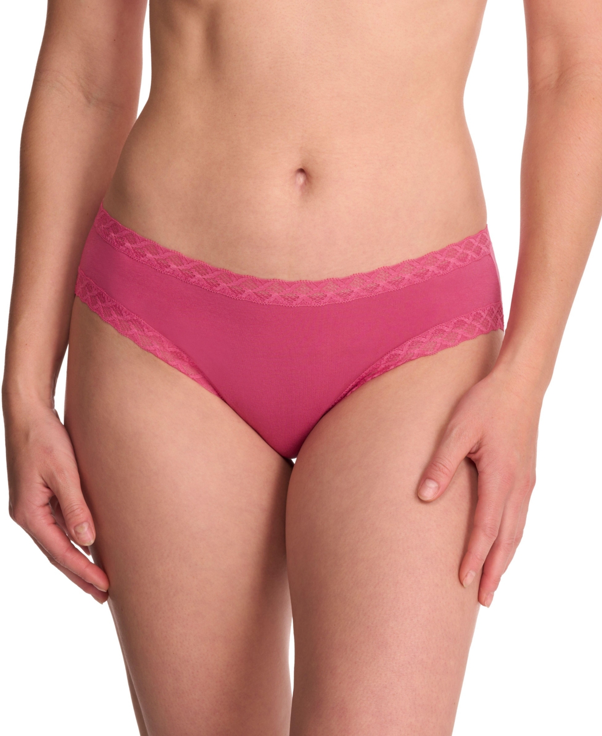 Women's No-show Pima Cotton Bliss Girl Brief With Lace - Fuchsia Rose