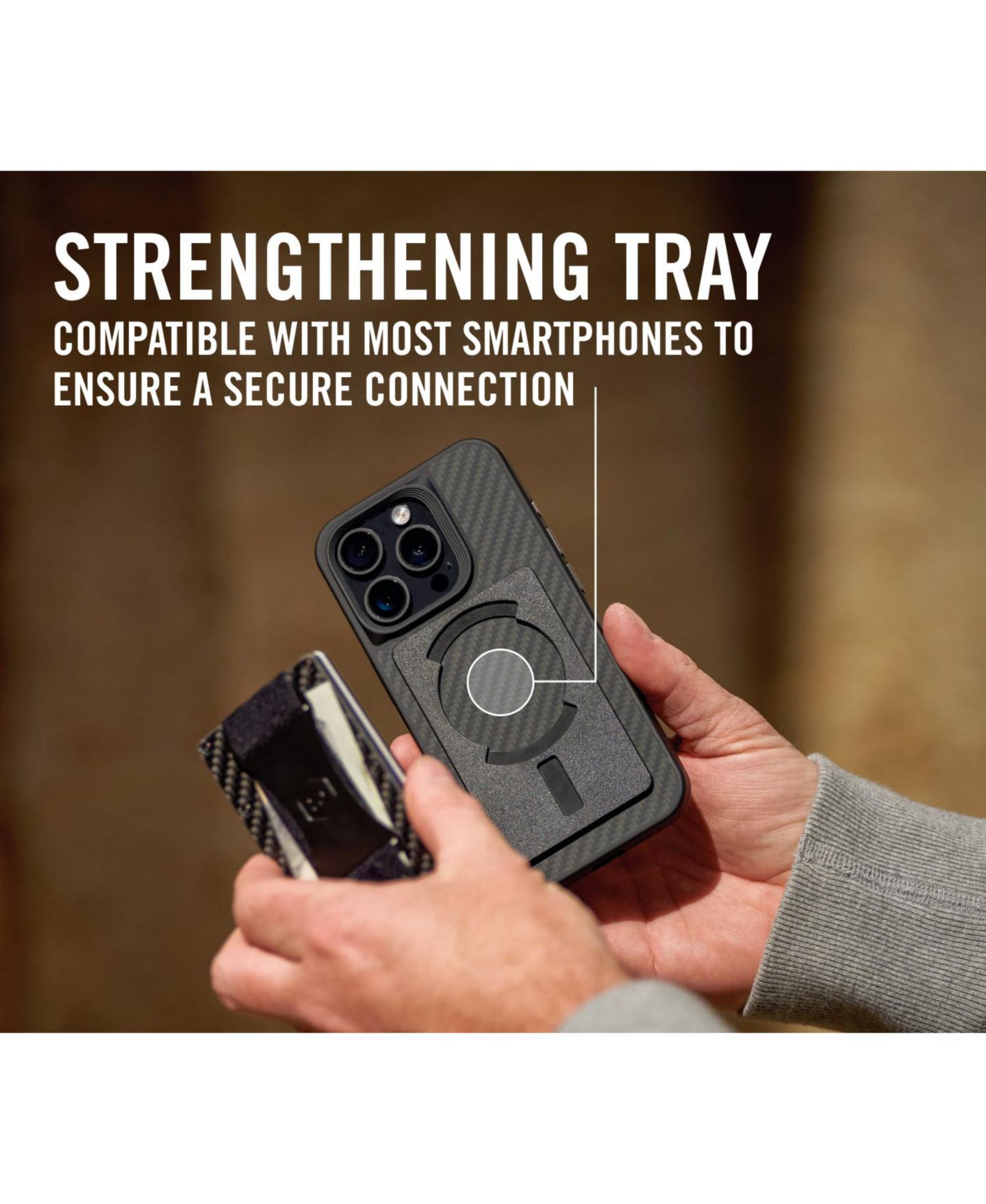 Мужской кошелёк The Ridge RIDGE Wallet for Magsafe - Burnt Titanium - Cash Strap, цвет: Титановый — фото 5