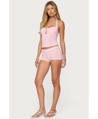 Women's Lovina Textured Striped Halter Top