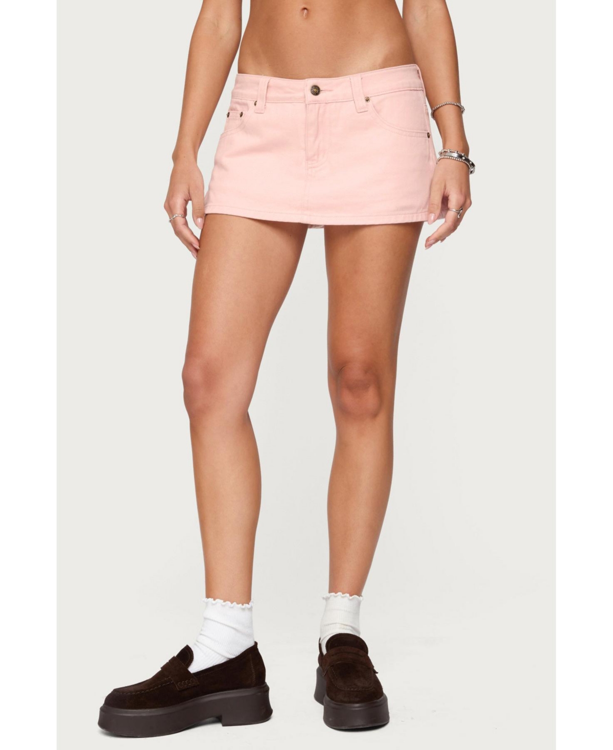 Women's Sukie Denim Mini Skort - Light-pink