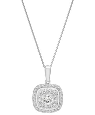 Wrapped in Love - Diamond Pendant Necklace (1 ct. t.w.) in 14k White Gold, 18" + 2" extender
