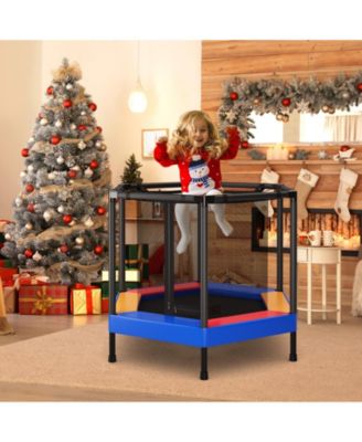 Hexagonal Kids Trampoline With Foam Padded Handrails