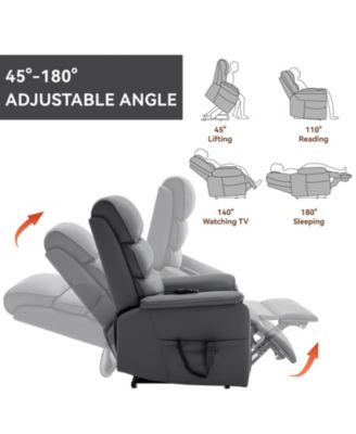 Heavy Duty Dual Motor Power Lift Recliner Chair with Heat & Massage, Infinite Position, Supports Up to 350 lbs