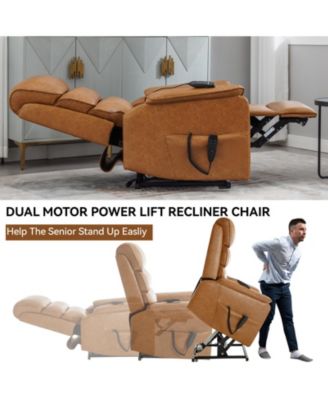 CASAINC Dual Motor Infinite Position Up to 350 LBS Power Lift Recliner Chair with Power-Remote, Heat Massage and Heavy Duty Motion Mechanism