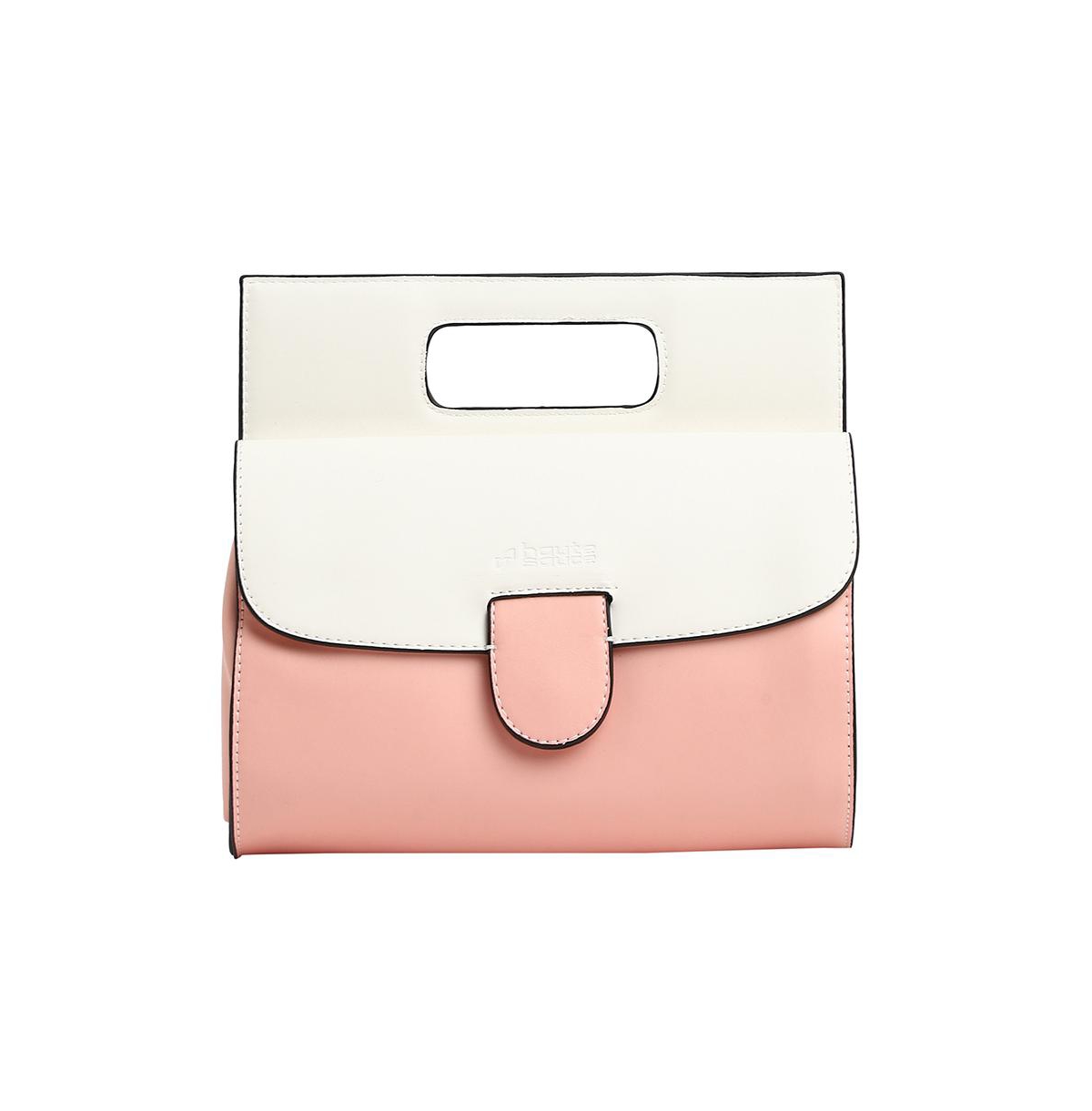 Women's The Envelope Hand Bag - Flamingo Pink & Ivory White - Pink