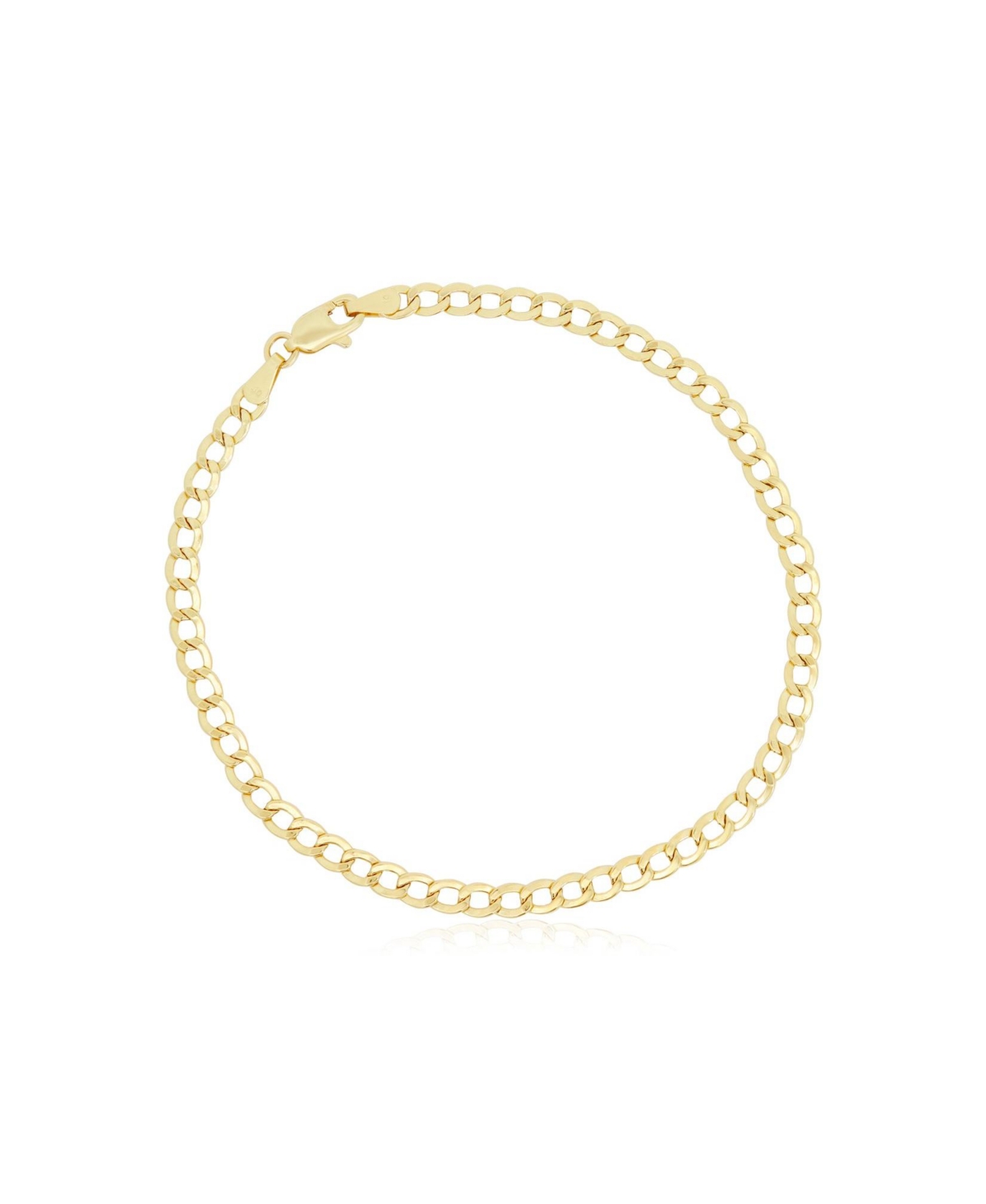 Curb Chain Bracelet 3.5 millimeters 8 inches - Gold