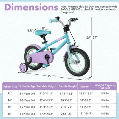 Slickblue Adjustable Handlebar and Saddle Kids Bike Lightweight and Easy to Ride