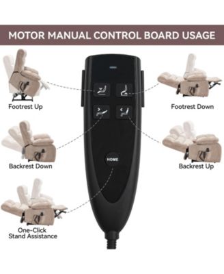 Lift Recliner Chair Heat Massage Dual Motor Infinite Position Up to 350 LBS Large Electric Power Lift Recliners with Power-Remote, Medium-firm and Heavy duty