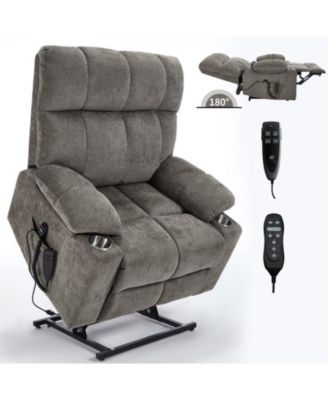 Dual Motor Chenille Power Lift Recliner Chair with Infinite Position