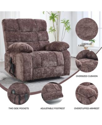 Lift Recliner Chair Heat Massage Dual Motor Infinite Position Up to 350 LBS Large Electric Power Lift Recliners with Power-Remote and Heavy duty