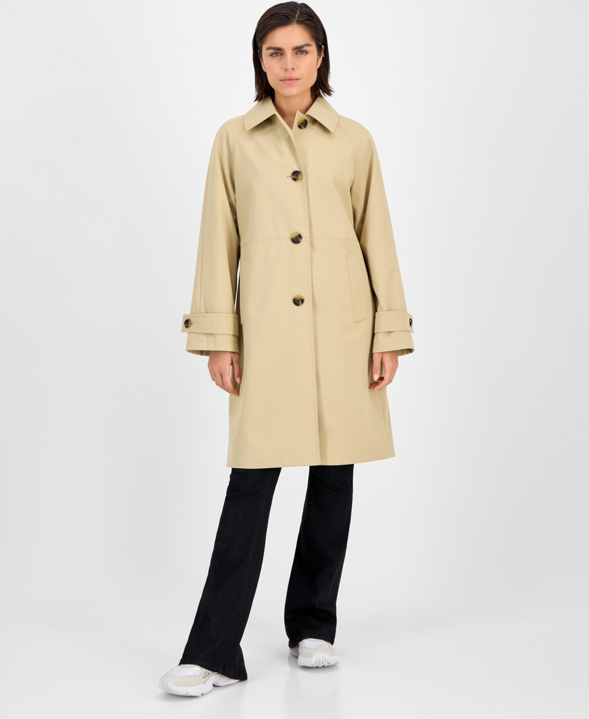 Michael Kors Michael  Petite Single-breasted Trench Coat In Neutral