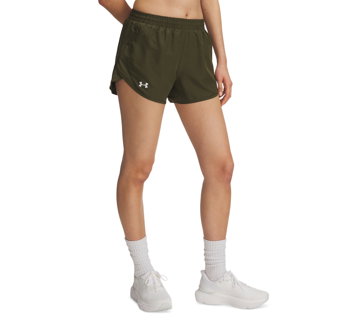 Under Armour Women's Fly By Mesh-panel Running Shorts In Green