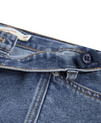 Big Girls Buttoned Denim Skirt