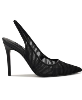 Women's Feather Pointy Toe Slingback Dress Pumps