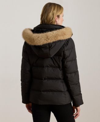 Women's Faux-Fur-Trim Collared Puffer Coat