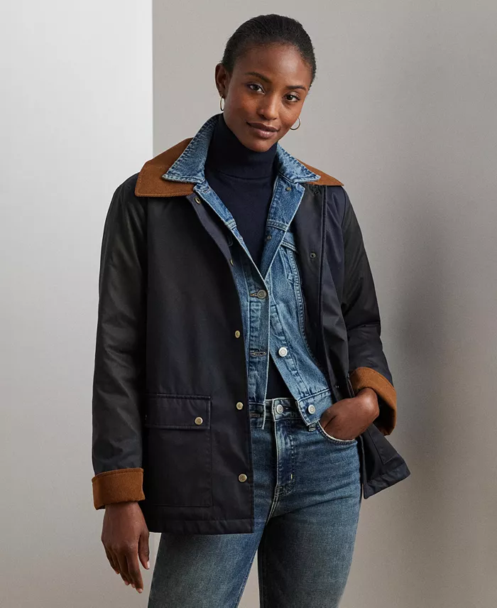 Women's Cord-Collar Waxed Jacket - thumbnail 6