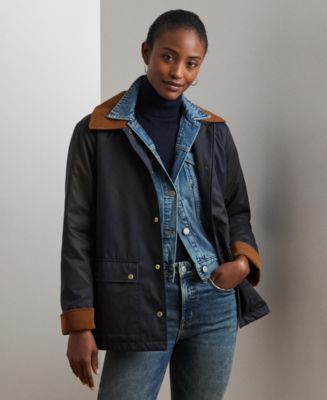 ジャケット・アウター Ralph Lauren Women's Oiled Jacket Lauren Ralph Lauren Women's Cord-Collar Waxed Jacket - Macy's