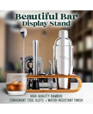 Bartender Kit 10-Piece Bar Tool Set with Bamboo Stand