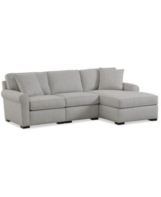 Radley Roll Arm 98" 3-Pc. Fabric Chaise Sectional