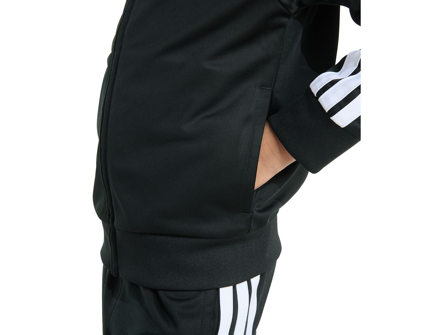 Детский трикотажный комплект adidas Essential 3-Stripe для мальчиков: олимпийка и брюки, цвет: Чёрный — фото 4
