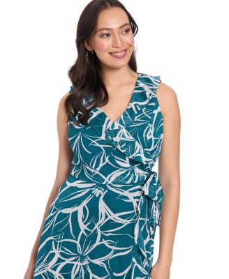 Petite Floral-Print Ruffled Maxi Dress