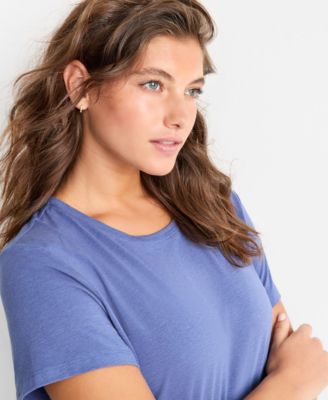 Women's Cotton Blend Short-Sleeve Sleep Tee XS-3X, Macy's Exclusive 