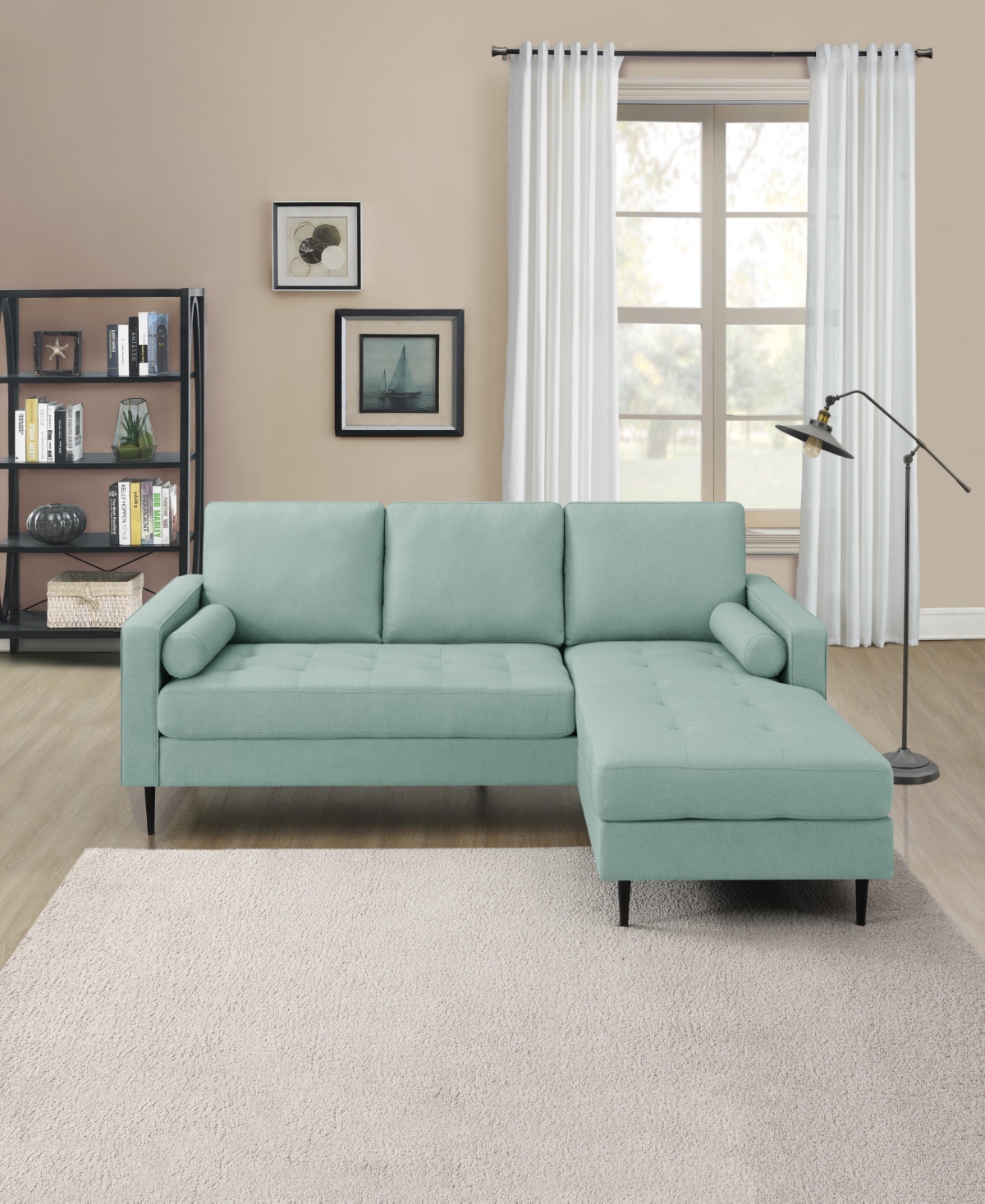 Gold Sparrow 82" Polyester Lexington Reversible Sectional, Created For Macy's