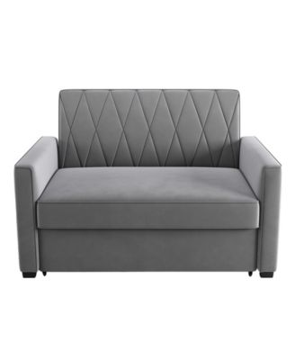 51" Velvet Riverside Convertible Loveseat Bed, Created for Macy's