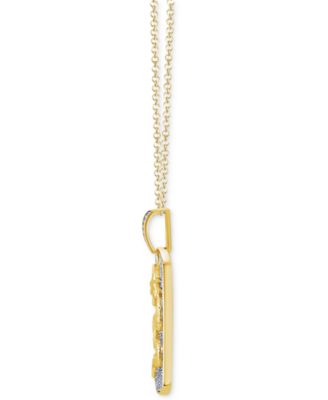 Men's Diamond Pav&eacute; Dragon Dog Tag 22" Pendant Necklace (1 ct. t.w.) in 10k Gold