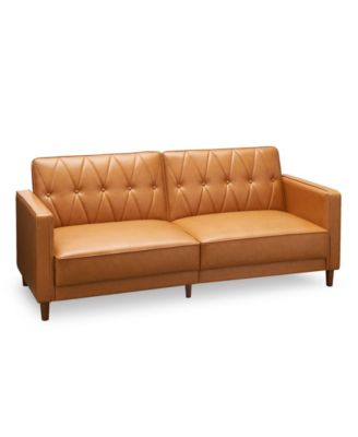 77" Faux Leather Victoria Convertible Sofa Bed, Created for Macy's