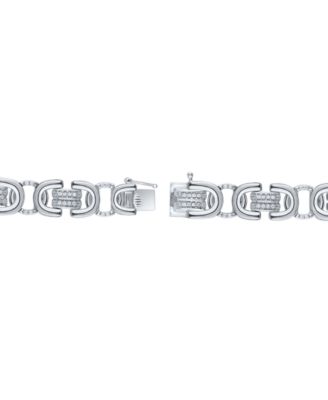Men's Diamond Pav&eacute; U Link Bracelet (1 ct. t.w.) in Sterling Silver