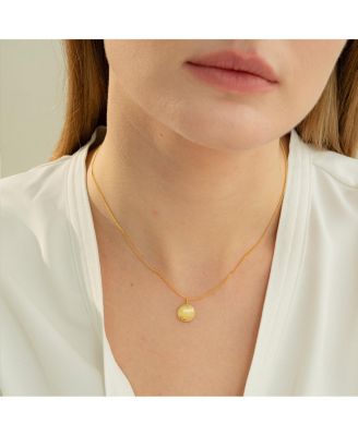 Sterling Silver 18k Gold Plated Madeleine Disc Necklace, Elegant