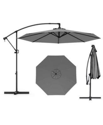10 Ft Patio Offset Umbrella W X Shaped Base Infinite Tile 360 Rotation