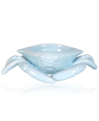 Fitz and Floyd - Cape Coral Collection Light Blue Crab Butter Dish