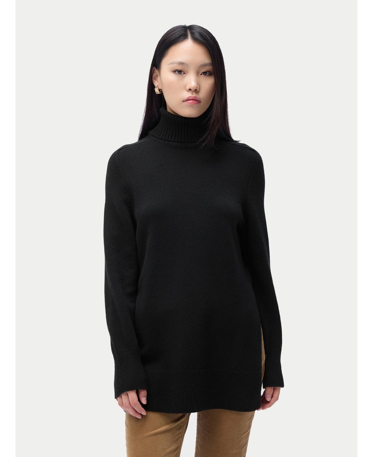 Women's Cashmere Turtleneck - Xl / black / WK638-1481 - Black-blue graphite