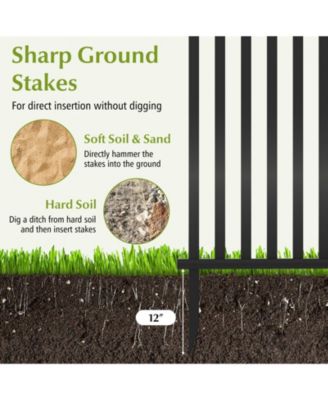 2 Piece Vinyl Picket Fence Set for Garden and Yard Decoration