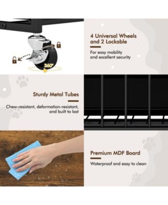 Industrial Dog Kennel with Flip-up Top 3 Lockable Doors and Removable Tray