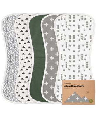 Kids 5pk Urban Burp Cloths, Organic Burping Cloth for Babies, Burp Rags