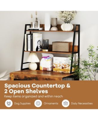 Industrial Dog Kennel Dog Crate Furniture with Storage Shelves