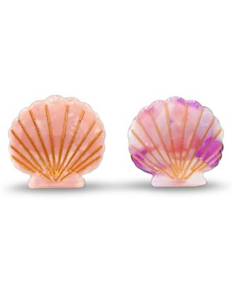 Mini Seashell Clip Set - Coral + Pink - Macy's