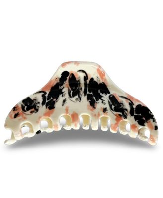 Large Claw Clip Black Coral Marble