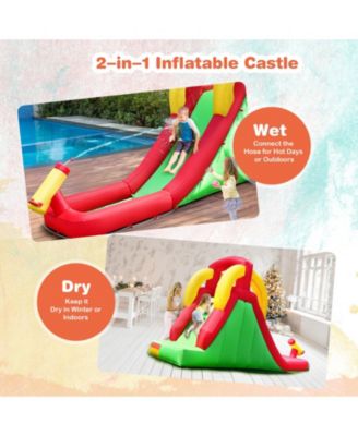 Inflatable Water Slide Bounce House with Climbing Wall Jumper and 480W Blower