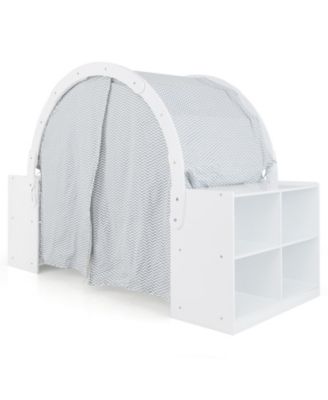 Kids Play Tent with Curtain Shades and 8 Cubbies