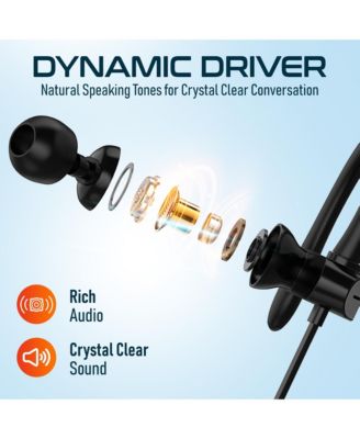 24EC Wired Earbuds with Microphone, Ergonomic In-Ear Design with USB C to USB A Adapter, Hi-Fi Stereo Sound, USB C wired earbuds for PC/Laptops/Tablets/iMac & Smartphones - Black