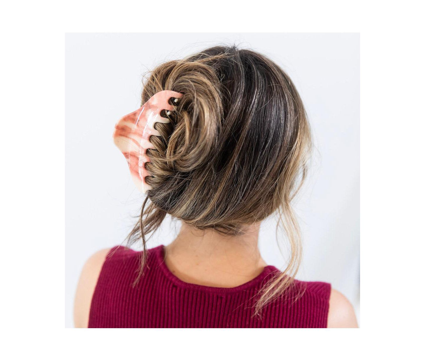 Женская заколка Headbands of Hope Large Claw Clip - Dusty Rose Marble, цвет: Коралловый — фото 4